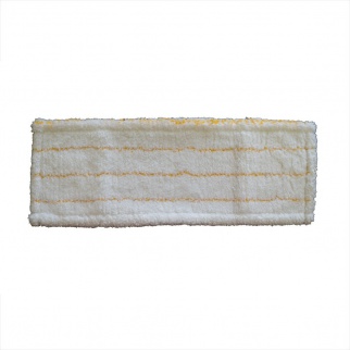 МОП плоский, 50х14 см, микрофибра, ухо+карман, белый с желтой полосой фото 7946