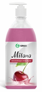 Жидкое крем-мыло "Milana" спелая черешня с дозатором 1000 мл. фото 36048