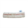 Шубка-щетка для мытья окон, 45 см, микрофибра, липучка, белая с красной полосой фото 8477