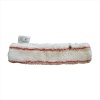 Шубка-щетка для мытья окон, 25 см, микрофибра, липучка, белая с красной полосой фото 8442