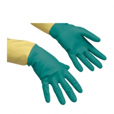 Усиленные резиновые перчатки, цв. зел/жел., L, Vileda