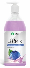 Жидкое крем-мыло "Milana" черника в йогурте с дозатором 1000 мл.