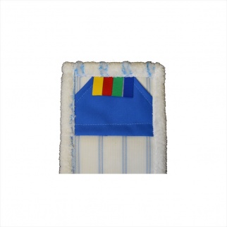 МОП плоский, 40х12 см, микрофибра+мягкий абразив, карман, белый с синей полосой фото 48370
