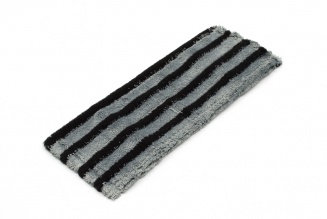 МОП плоский, 40х12 см, микрофибра+жесткий абразив, карман 6 см, серый с черной полосой фото 49522