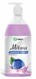 Жидкое крем-мыло "Milana" черника в йогурте с дозатором 1000 мл. фото 36050