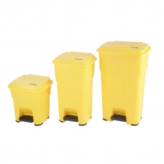Контейнер пластиковый Гера, с педалью и крышкой 35 л, цв. желтый, 39х39х44, Vileda фото 11372
