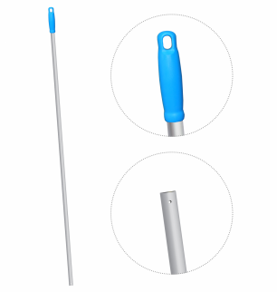Ручка для держателя мопов, 140 см, d=23,5 мм, анодированный алюминий, синий, R фото 35827