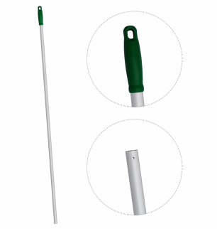 Ручка для держателя мопов, 140 см, d=23,5 мм, анодированный алюминий, зеленый, R фото 35825