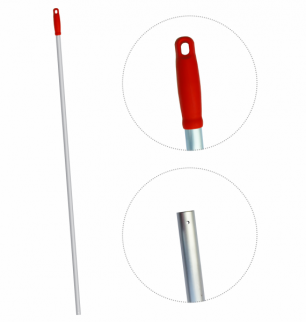 Ручка для держателя мопов, 140 см, d=23,5 мм, анодированный алюминий, красный фото 49467