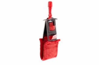 Держатель мопов универсальный, 40х11 см, пластик, серый, красная рукоятка фото 41648