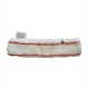 Шубка-щетка для мытья окон, 25 см, микрофибра, липучка, белая с красной полосой
